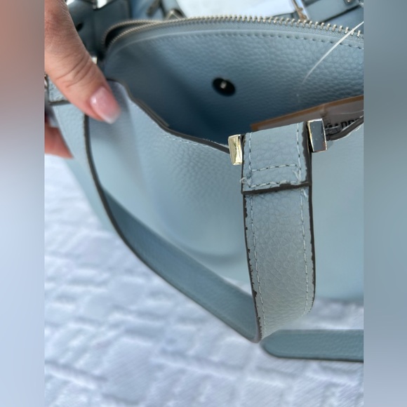 Steven Madden Blue Crossbody Bag with Mini Embossed Scarf Decor - Picture 8 of 8